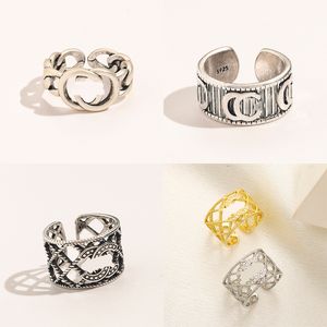 18K Золото покрыто роскошным дизайнерским кольцом для женщин, регулируемые кольцевые буквы дизайнеры звонки классические кольцо с тазом