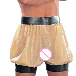 Mode 100%Gummi -Shorts Latex Club Party Boxer Fetisch transparente Hosen 0,4 mm