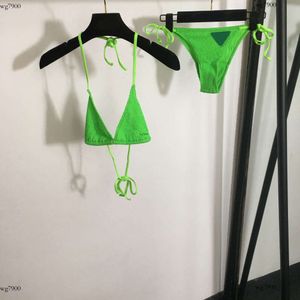 Tasarımcı Mayo Kadın Marka Kadın Giyim Yaz Bikini Moda Üçgen Logo Bayanlar Seksi Sırtsız Sling Mayo Kız Plaj Mayo 14 Mayıs