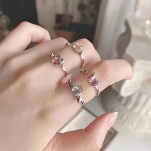 Wedding Rings Cartoon Melody Ring Female Purin Kuromis Antique Silver Set Girl Carved Finger Jewelry Accessories Gift Q240514
