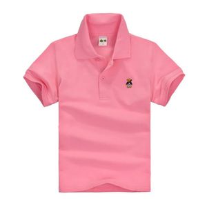 Verão Camisetas de cor de cor sólida Camisetas Cotton Kids Polo Tshirts