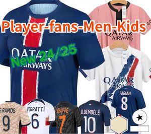 24 25 25 MAILLOT de Foot Mbappe koszulki piłkarskie Kolo Muani O.Dembele Asensio Hakimi Ugarte Football Shirt 23 24 Hommes Enfants Men Kit Lee Kang na trzecim miejscu