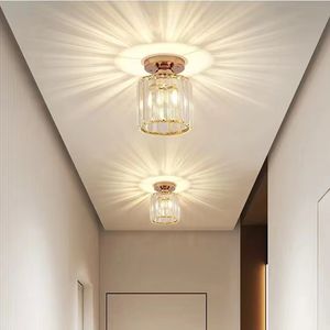 LED Ceiling Lights For Home Entrance Indoor Lighting Fixtures with Crystal Lampshade Lights Round Square Luminaria
