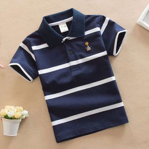 Summer Boys Polo Shirts Kort ärm T-shirt för barn pojke botten fast färg barn tröjor babykläder 3-14T L2405