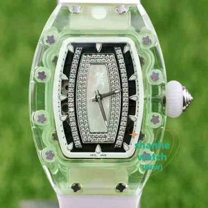 Дизайнерские роскошные часы дата дата бизнеса Leisure RM0702 Полностью автоматические механические часы Green Crystal Fash Fashion Женщина