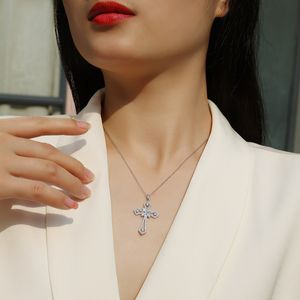 moissanite necklace women's diamond necklace passed GRA Diamond test sier gold engagement necklace moissanite women's chain gift Gift box and certificate