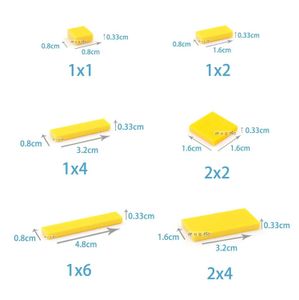 Andra leksaker 100 bitar av DIY -byggstenar Grafiska block Smooth 1x1 24 Färg Utbildnings Kreativ storlek Barnleksaker Kompatibla med B