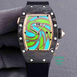 Designer Data di orologio di lusso da uomo Luxury MECCHINICA Watch Business Leisure RM037 Fibra di carbonio completamente automatica Trend femmina Swiss Moving Wristwat