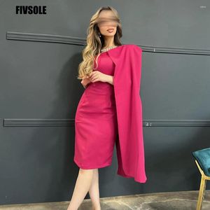 Abiti per feste Fivsole Arabo Serra sirena Rosa raso sexy ginocchio con abiti da ballo formali personalizzati personalizzati