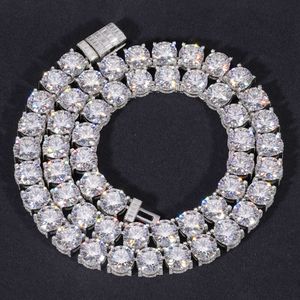 2024 Новый дизайн Iced Out Crackte 10 мм стерлинги Sier VVS Moissanite Diamond Baguette Bugle Buckle Ожерелье