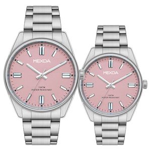 Mexda New Fashion High-End Water Resistant Couple Pair Watch Stainless Steel Case Quartz Lover Original