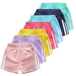 Шорты детские шорты для девочек одежда хлопковые брюки для мальчиков конфеты цвета детские пляжные шорты спортивные брюки повседневная 2024 летняя одежда D240516