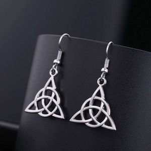 Viking Triquetra Irish Celtics Witch Knot Women Girls Wicca Vintage Dangle Earrings Trendy Jewelry Wholesale New