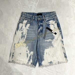 Fioletowa marka dżinsów szorty projektant mens fioletowe dżinsy szorty hip hop swobodny krótkie kolano długość dżinsowa odzież 29-40 Rozmiar szorty dżinsowe spodnie krótkie