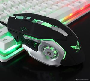 Top venda de camundongos mecânicos U386 Mouse de jogos com fio profissional 6 botões 5500 dpi ratos coloridos led led óptico USB mouse gamer8418953