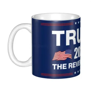 Mughe 2024 Trump Save America Again Print Coffee tazze Ceramica bianca Coppa 11 Oz Regali creativi per latte da tè personalizzato
