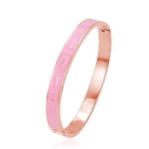 Foreign trade source titanium steel jewelry wide version of gold drop glue color enamel T word bracelet fashion female card buckle bracelet