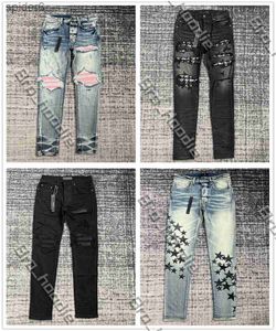 Amri Jeans Jeans Amri Pants Designer for Mens Men Jean High Quality New Style Black Close-fitting QO6X