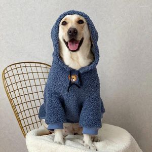 Dog Apparel Bear Hoodie Pet Clothes Lamb Fashion Clothing Golden Thermal Print Autumn Winter Warm Blue Boy Mascotas Labrador