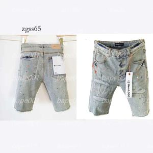 Lila Jeans Shorts Designer Lila Jeans Männer lila Jeans Designer Herren Slim Fit Ripped Patch Denim Shorts Fracht Jean Shorts Vintage Ripped Graffiti High Quali 643