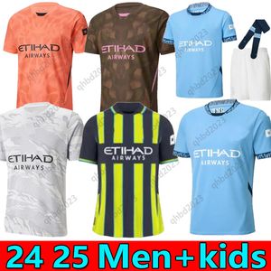 S-4XL Soccer Jerseys Haaland 24 25 De Bruyne Phillips Mans Cities Grealish Ferran Mahrez Foden Bernardo Joao Cancelo Z Rodrigo Football Shirt Kids Kit Uniforms Top Top