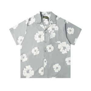 designer Fashion T Shirt Hawaii Floral Letter Print Beach Shirts Men's Designer Silk Bowling Shirt Casual Men Summer Short Sleeve Loose Asia SizQ46