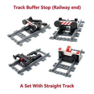 Andra leksaker Urban Train Parts Railway Buffer Zone Parking Model Set Railway Endpoint Compatible 53401 Straight Track MOC RC Train Building Block Toy S245163 S245163