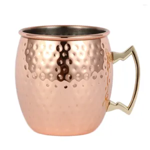 Muggar 4st 500 ml Moskva Mule Beer Coffee Cocktail Wine Cup Hammered Copper Plated Mugg Bar Drinkware