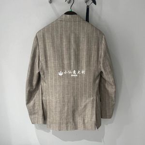 Men Blazers Lardini Wool Linen Silk Striped Coats