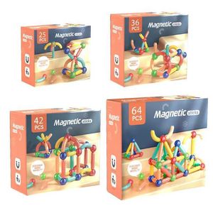 Magnetblöcke Stamm Magnetische Baustein Spielzeug Magnetgebäude Set Magnetic Ball Game Montessori Childrens Education Spielzeug WX