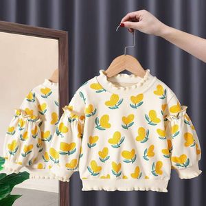 2022 Autumn Winter Shirts Tops For Kids Dzieci z długim rękawem Bluzy dziewczęta Pollover Ubrania odzieży wierzchniej 1-6T L2405