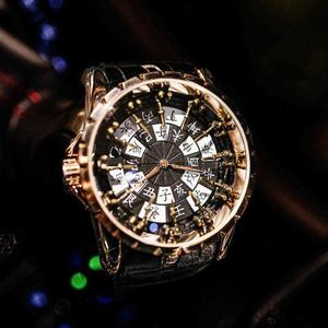 2024 är FavoriteTetwelve Earthly Branches Mechanical Watch Mens Round Table Knight Time Constellation Black Technology Sports Trend