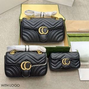 S Kadınlar Marmont Designer Crossbody Tasarımcıları Çantalar 446744 Gerçek Deri Çantalar Zinciri Kozmetik Messenger Alışveriş Omuz Çantası Totes Lady Cüzdan El