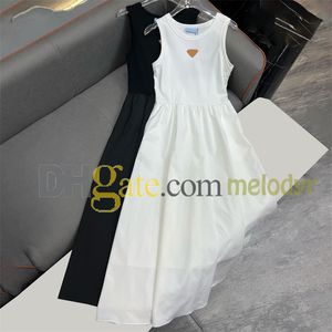 Модные лоскутные платья дизайнерские значки стройная юбка для женщин летние платья без рукавов.