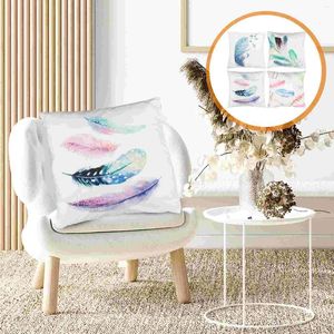 Travesseiro 4 PCs Decorações de casa Passagem em casa Fronha elegante decorativa de 45x45cm Capa de pêssego branco pele