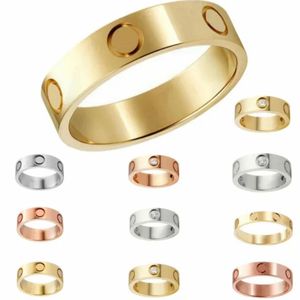 As Original screw designer engrave 4/5/6mm moissanite diamond LOVE Ring Gold Sier Rose 750 Stainless Steel Rings Women men lovers Jewelry USA size 5 6 7 8 9 10