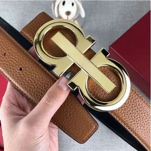 Designer men's leather belt casual smooth buckle belt high-grade two layers pure cowhide youth fashion casual belt