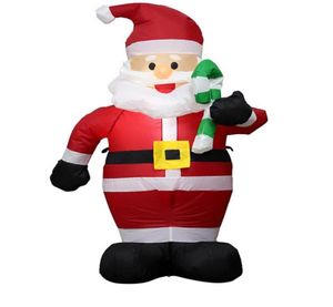 Санта -Клаус Прянозкий мужчина рождественские надувные надувные надувные и наружные украшения со светодиодными светильниками взорваны световые дворовые газоны праздничные 2712043