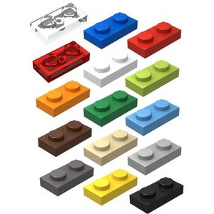 Altri giocattoli 20 blocchi di costruzione fai -da -te sottili blocchi digitali 1x2 punti 12 colori educativi di dimensioni creative compatibili con 3023 giocattoli per bambini S245163 S245163