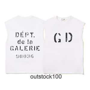 Gallerry Deept High End Designer T Shirts High Street Letter 느슨한 소매 레벨 리버 티셔츠 달리기 훈련 어깨 뒷면 조수 1 : 1 원본 레이블