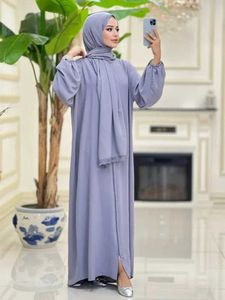 Ethnic Clothing Eid Hoody Abaya for Women Lace Hijab Hooded Dress One Piece Zipper Up Robe Muslim Prayer Dress Caftan Overhead Arab 2023 T240515