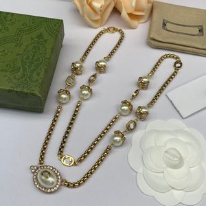 Ny tröja halsband klassisk designer smycken pärl diamant halsband gåva, tröja med den bästa halsbandstil gåva