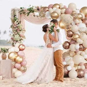 Party Balloons 115PCS Metal Rose Gold Latex Balloon Garland Arch Kit for Bridal Baby Shower Bachelorette Birthday Wedding Decorations