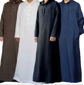 Roupas étnicas Roupas islâmicas muçulmanas homens jubba thobe vestido abayas túnica longa túnica saudita abaya marroquino caftan islam dubai molho árabe t240515