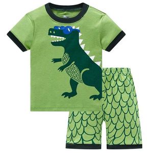 Pyjamas Ny designade dinosauriepojke pyjama Set Childrens Pyjama Set pojkar pyjama set D240516