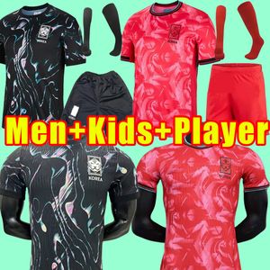 Corea del Sud 2024 Maglie da calcio a casa via H m Son Hwang Kim Hwang Lee Jeong Sung Lee Kwon 2025 Shirt di calcio Uomini Fan Fan AgliUti Versione Uomini Kids Kids Kit