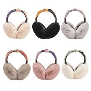 Winter Kunstpelz Ohrschützer für Frauen warm Mode Knoten Kopfband Ohrschöpfe für Mädchen süße Ohrwärmer Accessoires 6 Farben5443567