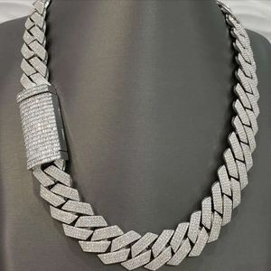 Anpassningsbara 18/20/22/24 tum VVS -kedjor Sier Iced Out Moissanite Diamond Miami Necklace Cuban Link Chain