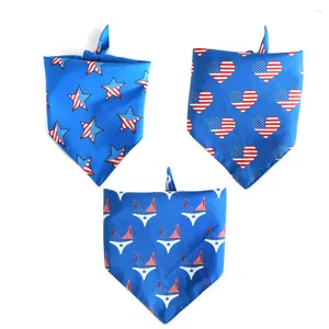 Köpek giyim Amerikan bayrağı bandana evcil hayvanlar bağımsızlık günü ABD köpek yavrusu eşarp üçgen önlük küçük orta büyük köpek bandanas için kerchief