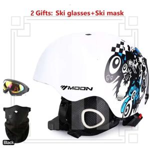 Caschi da sci Moon Man/Women/Kids Skit Castino per il casco da sci per adulto Attrezzatura da sci di occhiali maschera e copri Skateboard di sicurezza MOLD integralmente 378